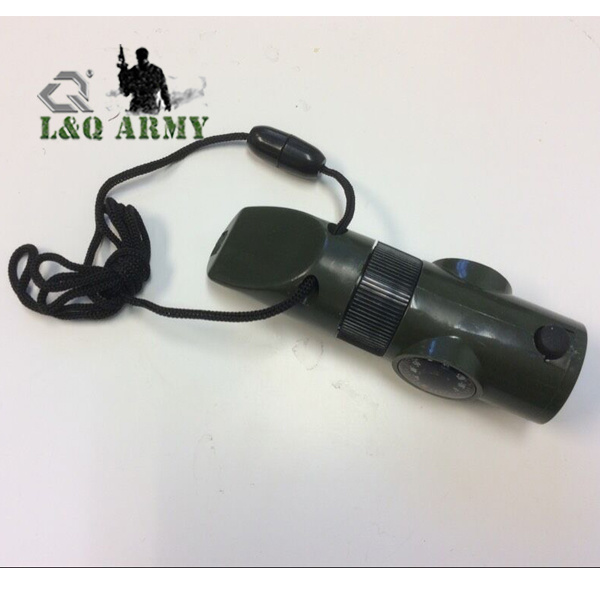 6-in-1 Tactical Whistle Kit with LED Light Outdoor Survival Gear