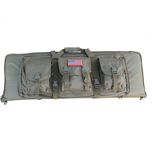 Hot Sale Double Layer Gun Bag Rifle Case with Mag Pouch