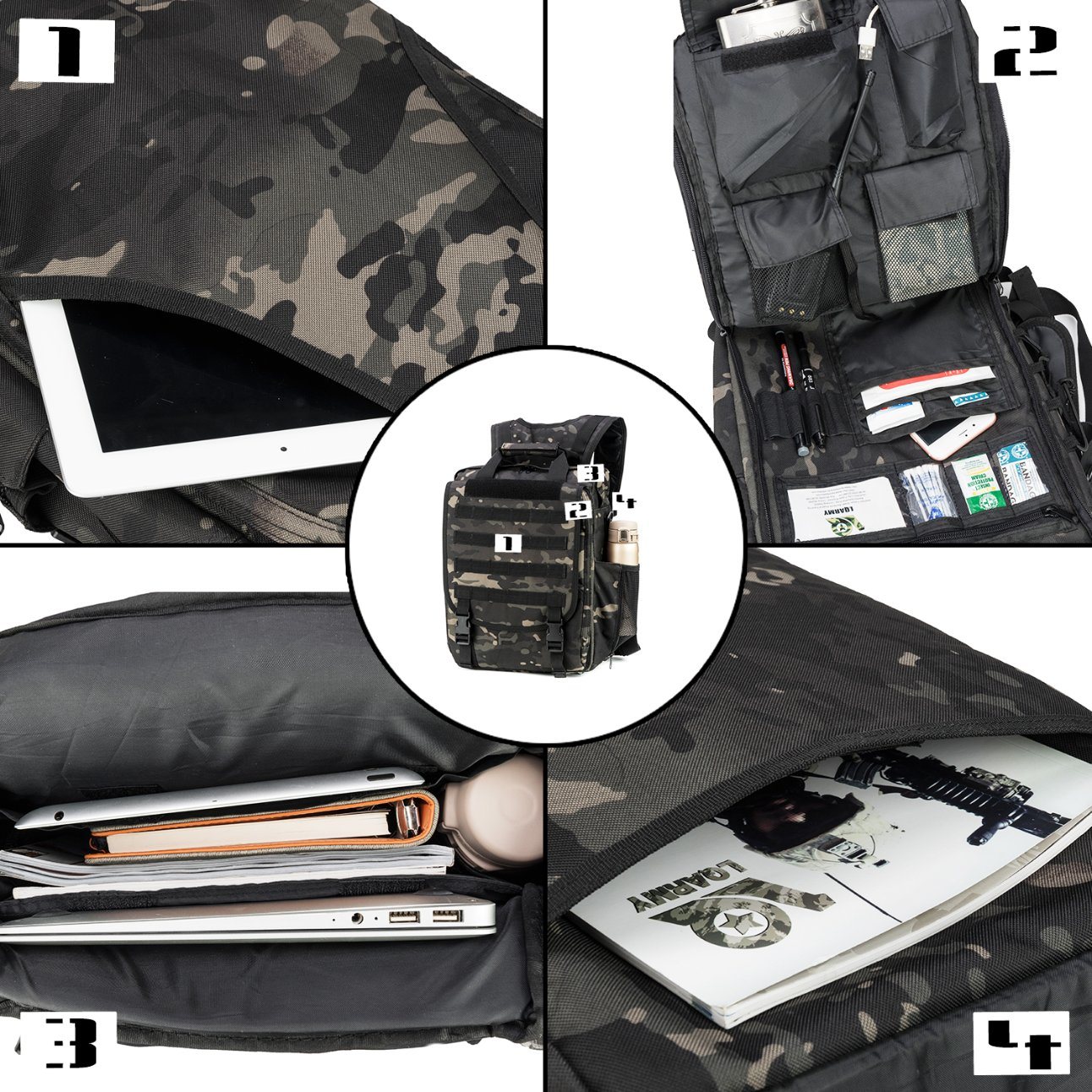 Wholesale High Quality Waterproof Multi-Function Military Laptop Backpack