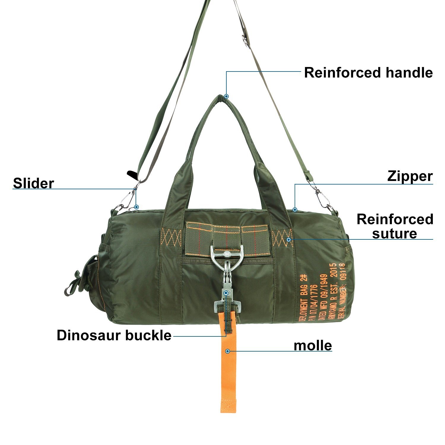 Hot Selling Military Portable Flight Shoulder Bag Parachute Backpack