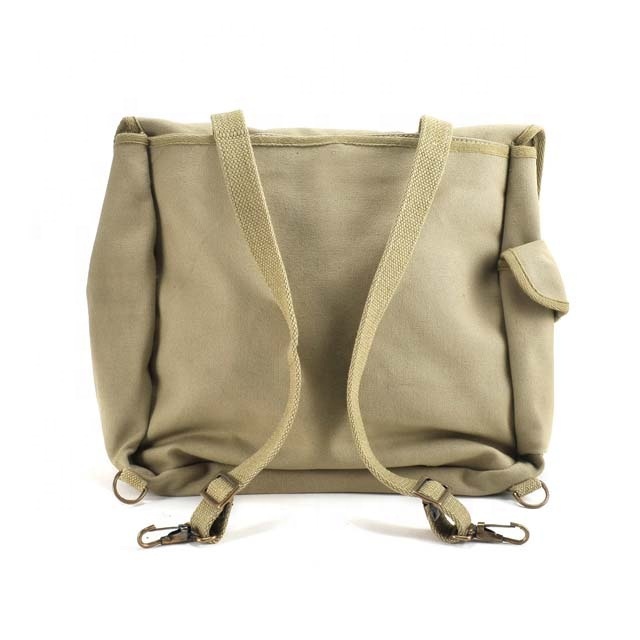 Ww2 M1936 Musette Bag Backpack Wwii Us Army Style Haversack with Shoulder Strap Khaki Canvas