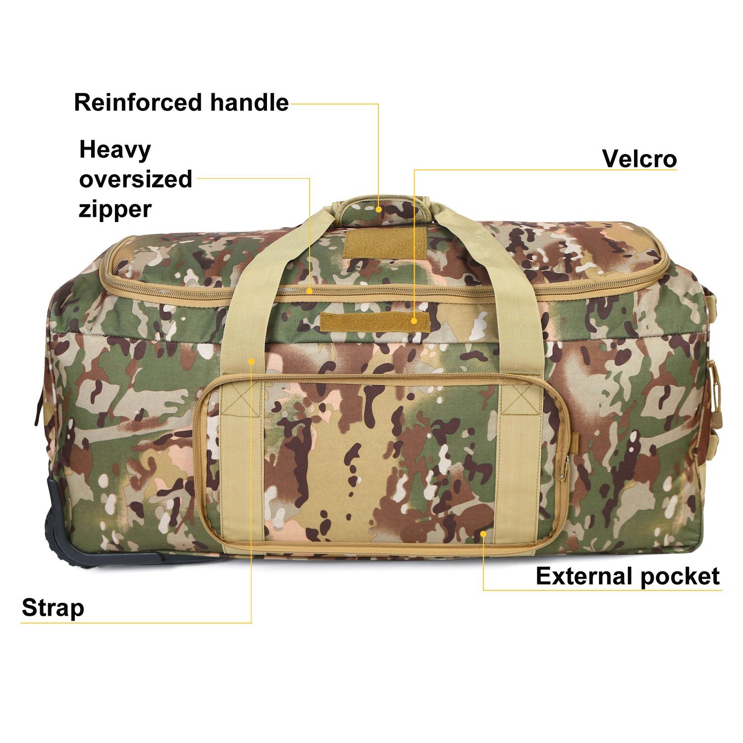 Tear Resistant Waterproof Shopping Trolley Bag Military Tactical Bag