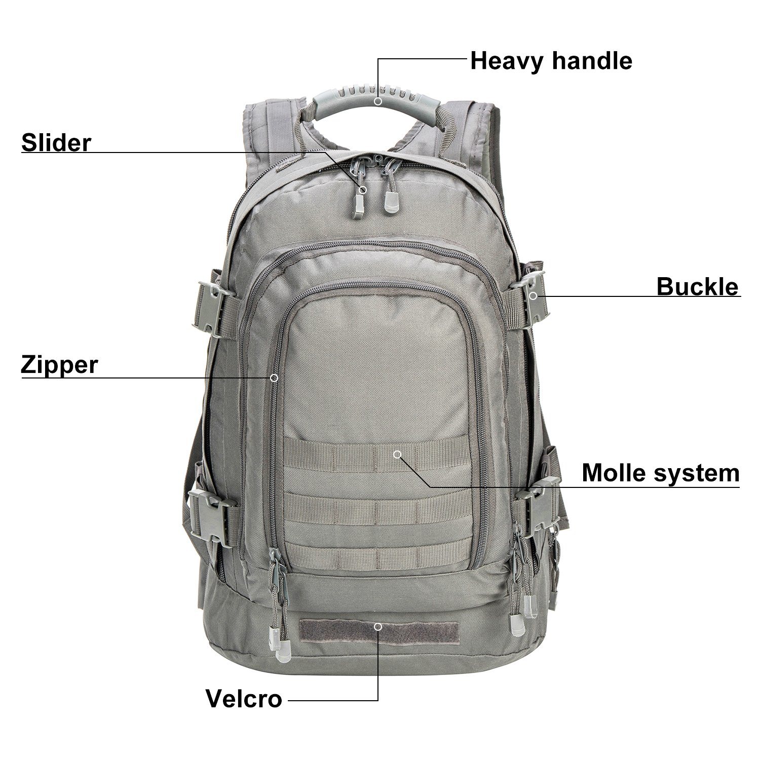 Casual Waterproof Travel 3 Day Military Tactical Large Capacity USB Backpack for Outdoor Sports
